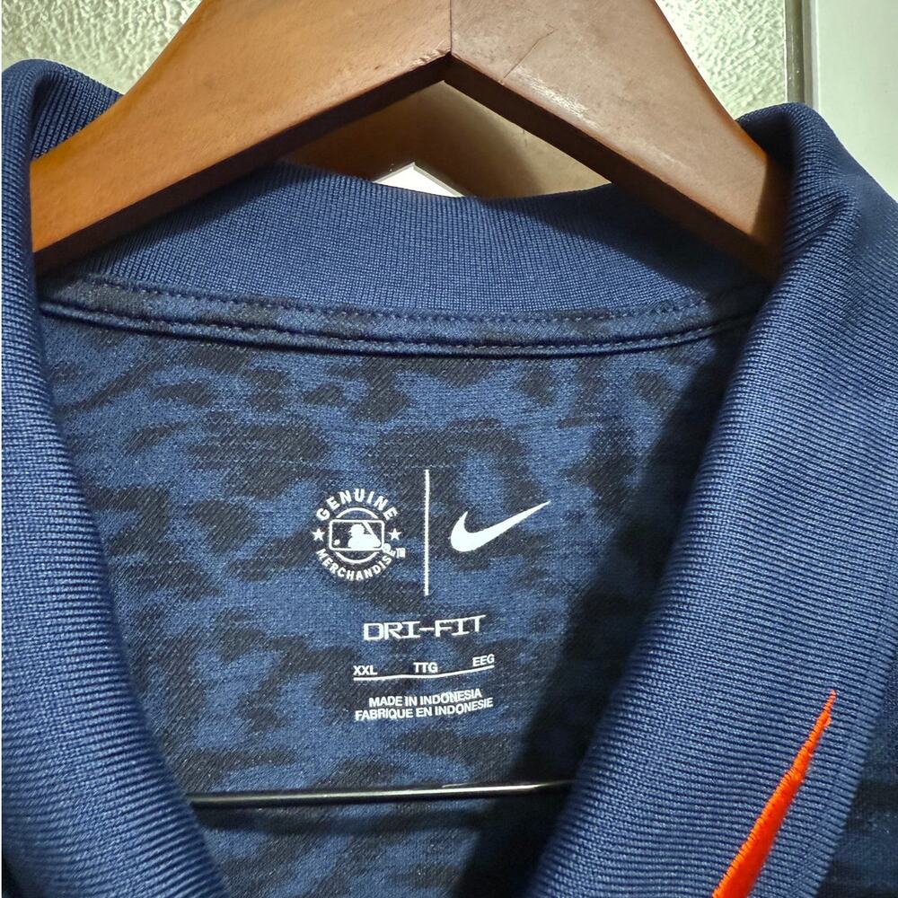Nike Dri-Fit Detroit Tigers MLB Polo Shirt Men’s XXL Blue Orange Logo - Picture 7 of 11